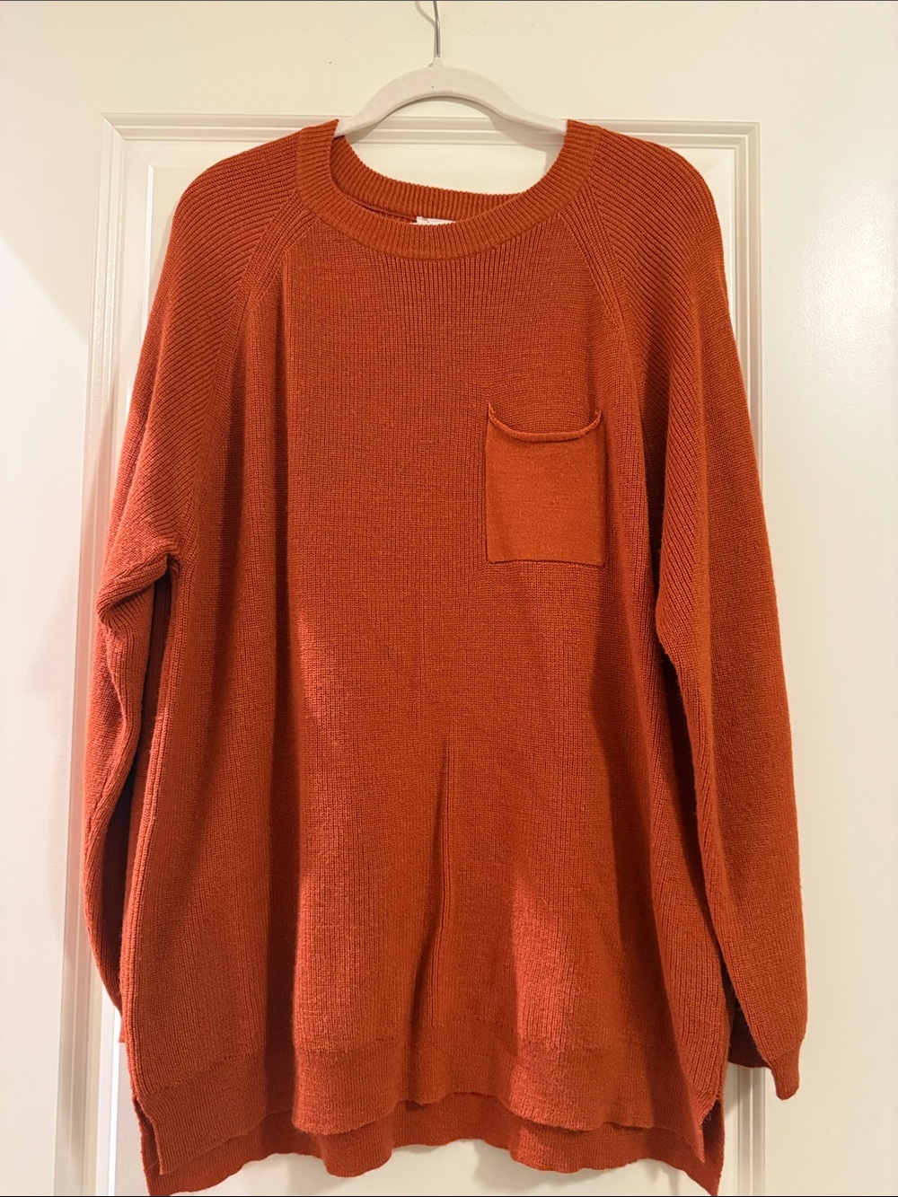 JODIFL Crewneck Sweater in Rust with Chest Pocket- VERY SOFT!